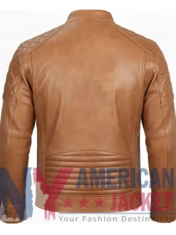Men's Cafe Leather Racer Jacket Stegaro
