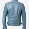 Men’s Cafe Racer Blue Leather Jacket