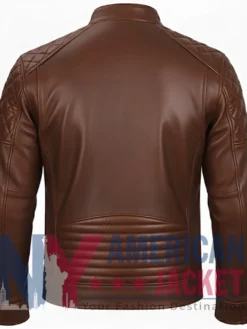 Men's Cafe Racer Leather Quilted Jacket