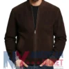 Men's Dark Brown Suede Biker Leather Jacket