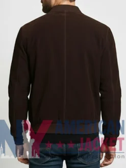 Men's Dark Brown Suede Leather Biker Jacket