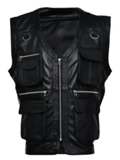 Men’s Hunter Valley Black Leather Vest