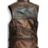 Men’s Jack Brown Leather Distressed Vest