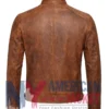 Men's Leather Brown Bomber Distressed Jacket