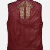 Men’s Leather Red and Black Vest