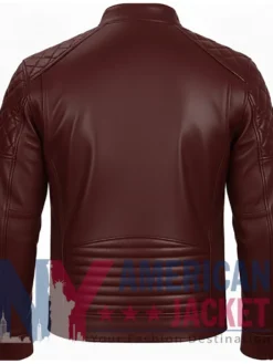 Men's Quilted Cafe Racer Leather Jacket