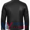 Men's Quilted Leather Cafe Racer Jacket