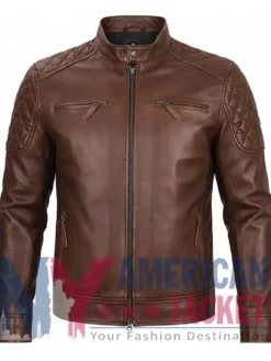 Men's Stegaro Leather Cafe Racer Jacket