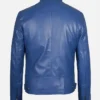 Men’s Stylish Slim Fit Leather Blue Jacket
