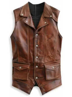 Men’s Vintage Brown Leather Vest