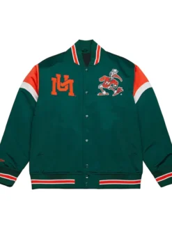Miami Hurricanes Heavyweight Satin Varsity Jacket