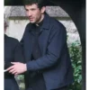 Josh O’Connor Movie Wake Up Dead Man: A Knives Out Mystery 2025 Rev. Jud Duplenticy Black Cotton Jacket