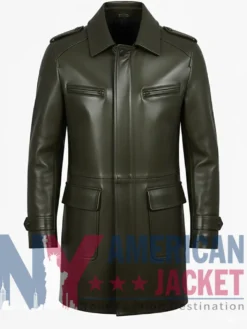 Multicolor Unisex Leather Long Trench Coat