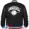 NY Knicks Clutch Black Hitter Varsity Jacket