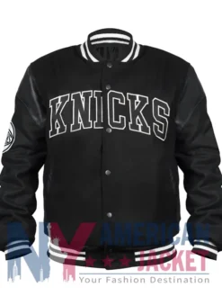 NY Knicks Clutch Hitter Black Varsity Jacket