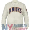 NY Knicks Satin Bomber Pinstripe Jacket