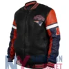 New England Patriots Black Varsity Full-Zip Leather Jacket