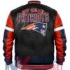 New England Patriots Black Varsity Leather Full-Zip Jacket