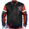New England Patriots Varsity Black Leather Full-Zip Jacket