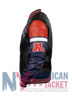 New Patriots England Black Varsity Full-Zip Leather Jacket