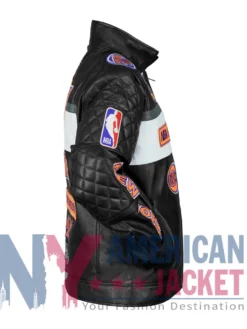 New York Knicks Men’s Black Moto Leather Jacket