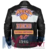 New York Knicks Moto Men’s Black Leather Jacket