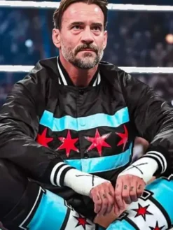 Night of Champions 2025 CM Punk Black Varsity Jacket
