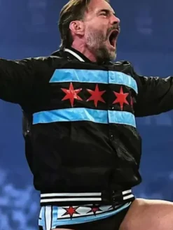 Night of Champions 2025 CM Punk Varsity Black Jacket