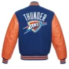 Oklahoma City Thunder Letterman Orange And Blue Jacket