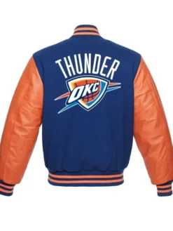 Oklahoma City Thunder Letterman Orange And Blue Jacket
