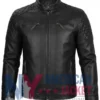 Quilted Leather Brown Racer Cafe Jacket