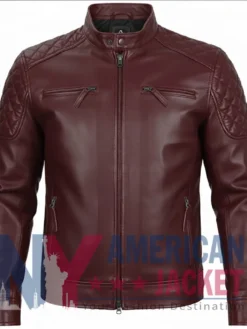 Quilted Leather Men's Cafe Racer Jacket