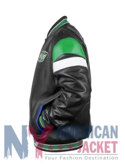 Roughriders Leather Saskatchewan Black Varsity Jacket