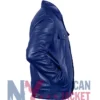Royal Blue Genuine Trucker Leather Jacket