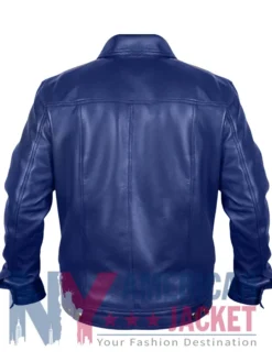 Royal Blue Trucker Genuine Leather Jacket