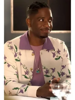 Samuel Arnold Emily In Paris S05 Purple Floral Cardigan