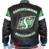 Saskatchewan Roughriders Black Leather Varsity Jacket