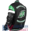 Saskatchewan Roughriders Black Varsity Leather Jacket