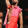 Seth Rollins WWE Monday Night RAW 2025 Pink and Red Leather Vest