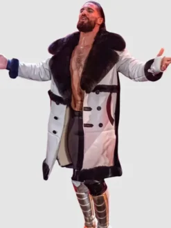 Seth Rollins WWE Monday RAW White Leather Coat