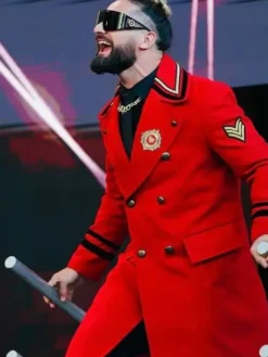 Seth Rollins WWE Raw Netflix Kickoff Red Wool Coat For Sale