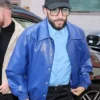 Sofiane Pamart Football Match Blue Leather Jacket