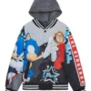 Sonic The Hedgehog Boys Hooded Varsity Jacket