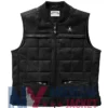 Stegaro Black Quilted Leather Vest