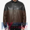 Stegaro Brown And Black Leather Jacket