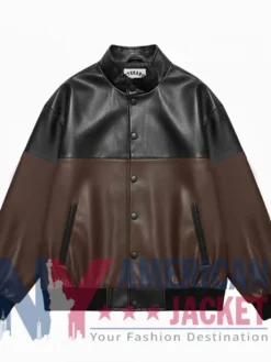 Stegaro Brown Leather And Black Jacket