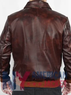Stegaro Fighter Pilot Brown Leather Bomber A2 Jacket