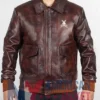 Stegaro Fighter Pilot Leather Brown A2 Bomber Jacket