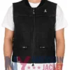 Stegaro Quilted Black Leather Vest