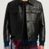 Stegaro Viper Black Leather Crocodile Jacket